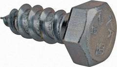 Value Collection - 3/8" Screw, 1" Length Under Head, Steel, Hex Head Lag Screw - Zinc Plated, Grade 2 - Apex Tool & Supply