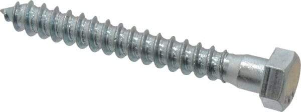 Value Collection - 3/8" Screw, 3" Length Under Head, Steel, Hex Head Lag Screw - Zinc Plated, Grade 2 - Apex Tool & Supply