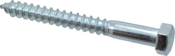 Value Collection - 3/8" Screw, 3-1/2" Length Under Head, Steel, Hex Head Lag Screw - Zinc Plated, Grade 2 - Apex Tool & Supply