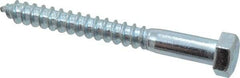 Value Collection - 3/8" Screw, 3-1/2" Length Under Head, Steel, Hex Head Lag Screw - Zinc Plated, Grade 2 - Apex Tool & Supply