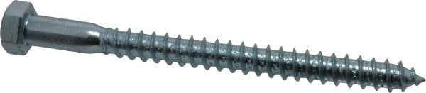 Value Collection - 3/8" Screw, 4-1/2" Length Under Head, Steel, Hex Head Lag Screw - Zinc Plated, Grade 2 - Apex Tool & Supply