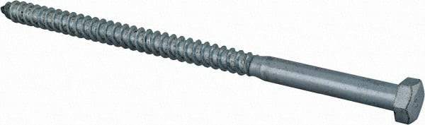 Value Collection - 3/8" Screw, 7" Length Under Head, Steel, Hex Head Lag Screw - Zinc Plated, Grade 2 - Apex Tool & Supply