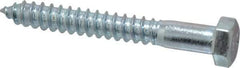 Value Collection - 1/2" Screw, 4" Length Under Head, Steel, Hex Head Lag Screw - Zinc Plated, Grade 2 - Apex Tool & Supply
