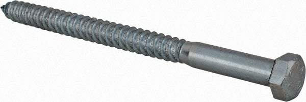 Value Collection - 1/2" Screw, 7" Length Under Head, Steel, Hex Head Lag Screw - Zinc Plated, Grade 2 - Apex Tool & Supply