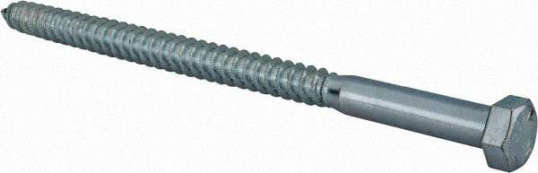 Value Collection - 1/2" Screw, 8" Length Under Head, Steel, Hex Head Lag Screw - Zinc Plated, Grade 2 - Apex Tool & Supply
