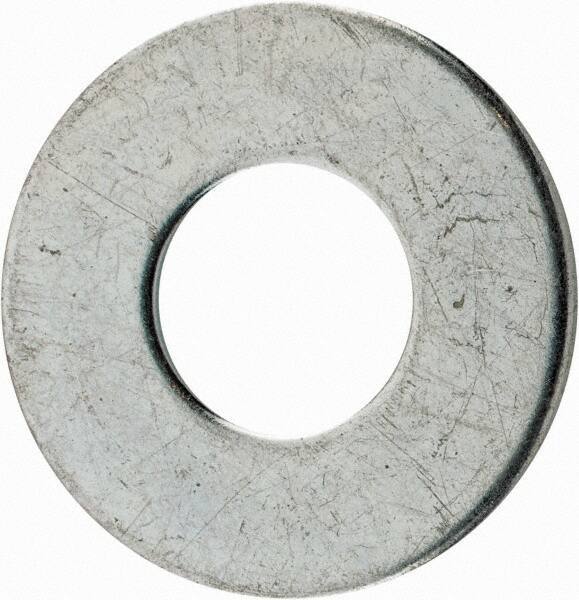 Value Collection - 3/8" Screw, Steel USS Flat Washer - 7/16" ID x 1" OD, 5/64" Thick, Zinc-Plated Finish - Apex Tool & Supply