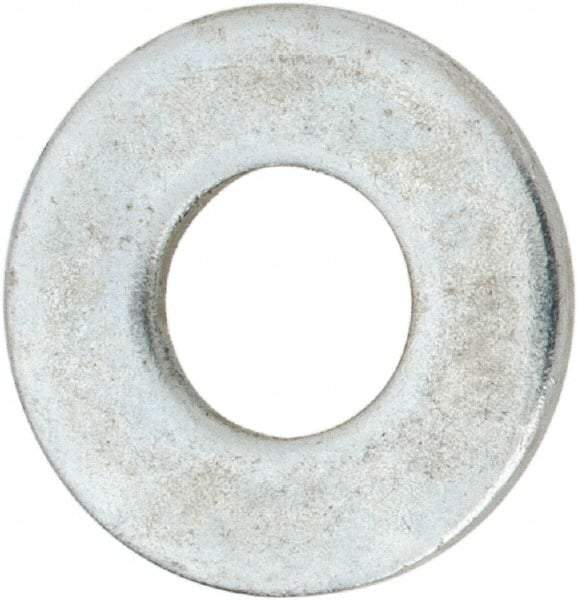 Value Collection - #10 Screw, Steel USS Flat Washer - 3/16" ID x 9/16" OD, 0.0469" Thick, Zinc-Plated Finish - Apex Tool & Supply