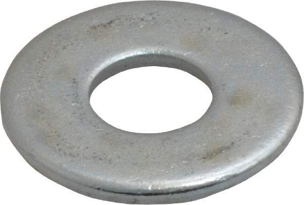 Value Collection - 7/16" Screw, Steel USS Flat Washer - 1/2" ID x 1-1/4" OD, 0.0781" Thick, Zinc-Plated Finish - Apex Tool & Supply