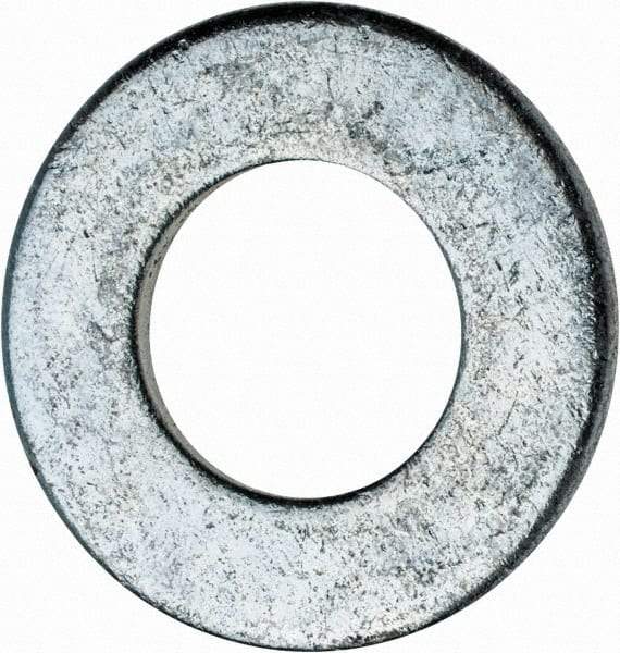 Value Collection - 9/16" Screw, Steel SAE Flat Washer - 19/32" ID x 1-3/16" OD, 3/32" Thick, Zinc-Plated Finish - Apex Tool & Supply
