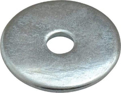 Value Collection - #10 Screw, Steel Fender Flat Washer - 3/16" ID x 1" OD, 0.047" Thick, Zinc-Plated Finish - Apex Tool & Supply