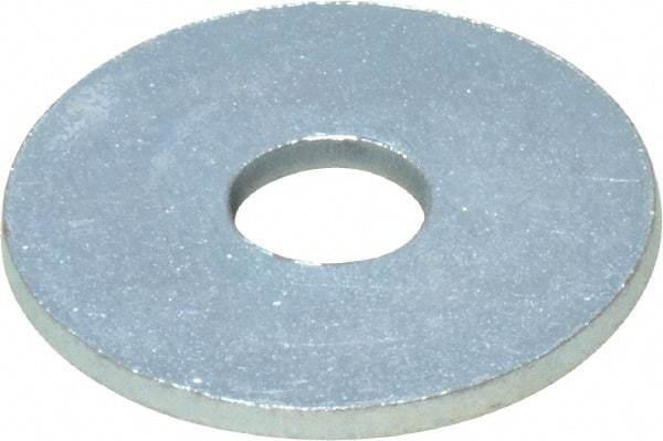 Value Collection - 1/4" Screw, Steel Fender Flat Washer - 1/4" ID x 1" OD, 0.049" Thick, Zinc-Plated Finish - Apex Tool & Supply
