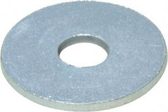 Value Collection - 1/4" Screw, Steel Fender Flat Washer - 1/4" ID x 1" OD, 0.049" Thick, Zinc-Plated Finish - Apex Tool & Supply