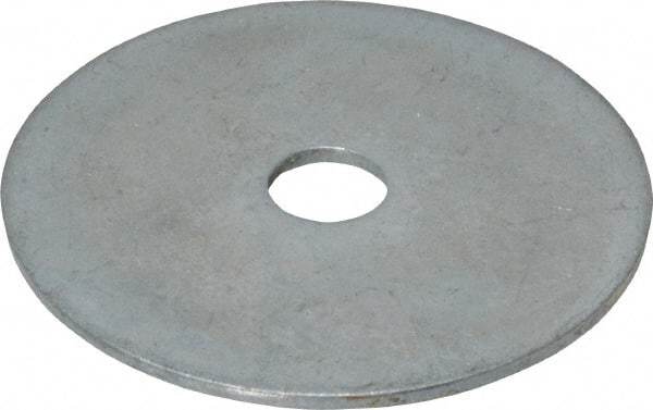 Value Collection - 1/4" Screw, Steel Fender Flat Washer - 1/4" ID x 1-1/2" OD, 0.049" Thick, Zinc-Plated Finish - Apex Tool & Supply
