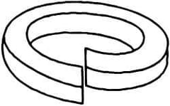 Value Collection - 1-1/8", 1.129" ID, 0.345" Thick Split Lock Washer - Grade 8 Spring Steel, Zinc-Plated Finish, 1.129" Min ID, 1.153" Max ID, 1.903" Max OD - Apex Tool & Supply