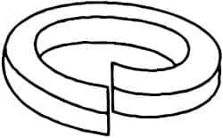 Value Collection - 1-3/4", 1.778" ID, 0.389" Thick Split Lock Washer - Grade 8 Spring Steel, Hot Dipped Galvanized Finish, 1.778" Min ID, 1.81" Max ID, 2.688" Max OD - Apex Tool & Supply