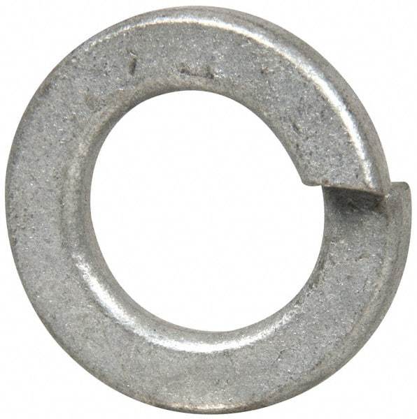 Value Collection - 1/2", 0.502" ID, 1/8" Thick Split Lock Washer - Steel, Zinc-Plated Finish, 0.502" Min ID, 0.512" Max ID, 0.869" Min OD, 0.873" Max OD - Apex Tool & Supply