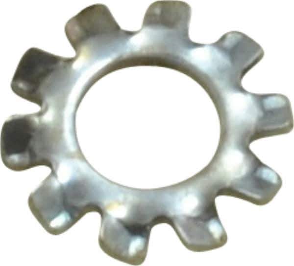 Value Collection - #3 Screw, 0.109" ID, Spring Steel External Tooth Lock Washer - 0.235" OD, Zinc-Plated, Grade 2 - Apex Tool & Supply