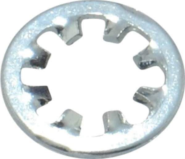 Value Collection - #8 Screw, 0.176" ID, Steel Internal Tooth Lock Washer - 0.34" OD, Zinc-Plated, Grade 2 - Apex Tool & Supply