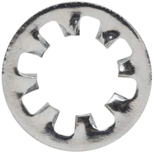 Value Collection - #10 Screw, 0.204" ID, Steel Internal Tooth Lock Washer - 0.381" OD, Zinc-Plated, Grade 2 - Apex Tool & Supply