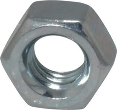 Value Collection - 5/16-18 UNC Steel Right Hand Hex Nut - 1/2" Across Flats, 0.2656" High, Zinc-Plated Finish - Apex Tool & Supply