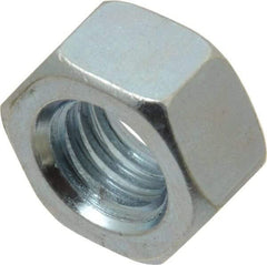 Value Collection - 7/16-14 UNC Steel Right Hand Hex Nut - 11/16" Across Flats, 3/8" High, Zinc-Plated Finish - Apex Tool & Supply