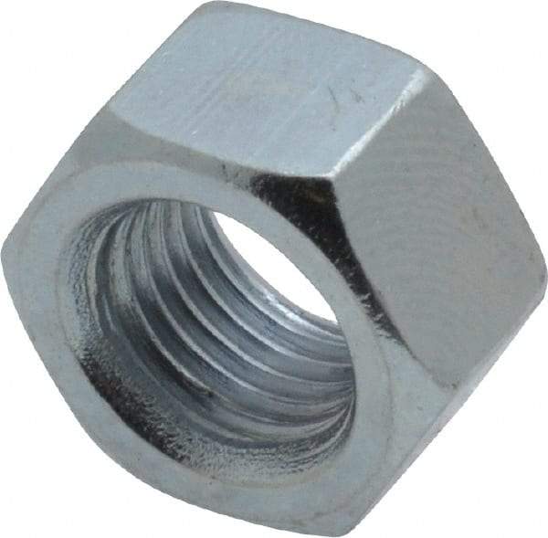Value Collection - 3/8-24 UNF Steel Right Hand Hex Nut - 9/16" Across Flats, 0.3281" High, Zinc-Plated Finish - Apex Tool & Supply