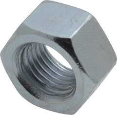 Value Collection - 3/8-24 UNF Steel Right Hand Hex Nut - 9/16" Across Flats, 0.3281" High, Zinc-Plated Finish - Apex Tool & Supply