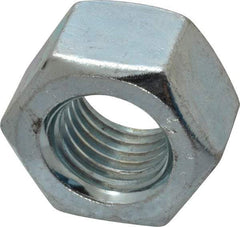 Value Collection - 1-8 UNC Steel Right Hand Heavy Hex Nut - 1-5/8" Across Flats, 0.9844" High, Zinc-Plated Finish - Apex Tool & Supply