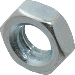 Value Collection - 5/16-18 UNC Steel Right Hand Hex Jam Nut - 1/2" Across Flats, 3/16" High, Zinc-Plated Finish - Apex Tool & Supply