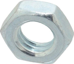 Value Collection - 7/16-14 UNC Steel Right Hand Hex Jam Nut - 11/16" Across Flats, 1/4" High, Zinc-Plated Finish - Apex Tool & Supply