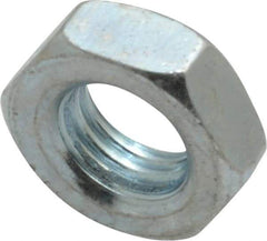 Value Collection - 5/16-24 UNF Steel Right Hand Hex Jam Nut - 1/2" Across Flats, 3/16" High, Zinc-Plated Finish - Apex Tool & Supply