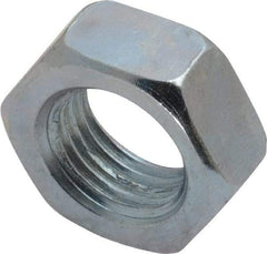 Value Collection - 1/2-20 UNF Steel Right Hand Hex Jam Nut - 3/4" Across Flats, 5/16" High, Zinc-Plated Finish - Apex Tool & Supply