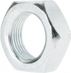 Value Collection - 1-14 UNF Steel Right Hand Hex Jam Nut - 1-1/2" Across Flats, 0.5469" High, Zinc-Plated Finish - Apex Tool & Supply