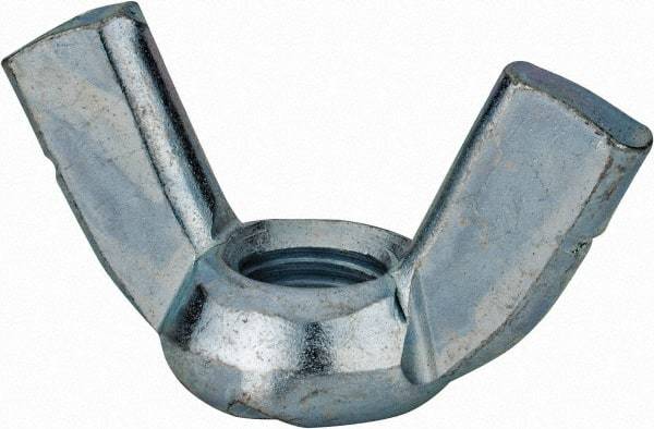 Value Collection - 5/8-11 UNC, Zinc Plated, Steel Standard Wing Nut - 2.76" Wing Span, 1.44" Wing Span - Apex Tool & Supply