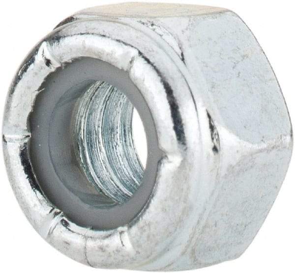 Value Collection - 5/16-18 UNC Grade 2 Hex Lock Nut with Nylon Insert - 1/2" Width Across Flats, 23/64" High, Zinc-Plated Finish - Apex Tool & Supply