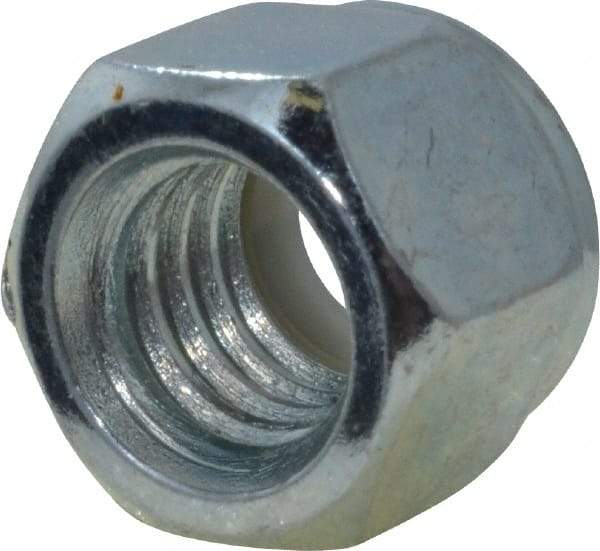 Value Collection - 3/8-16 UNC Grade 2 Hex Lock Nut with Nylon Insert - 9/16" Width Across Flats, 15/32" High, Zinc-Plated Finish - Apex Tool & Supply
