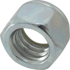 Value Collection - 7/16-14 UNC Grade 2 Hex Lock Nut with Nylon Insert - 11/16" Width Across Flats, 15/32" High, Zinc-Plated Finish - Apex Tool & Supply