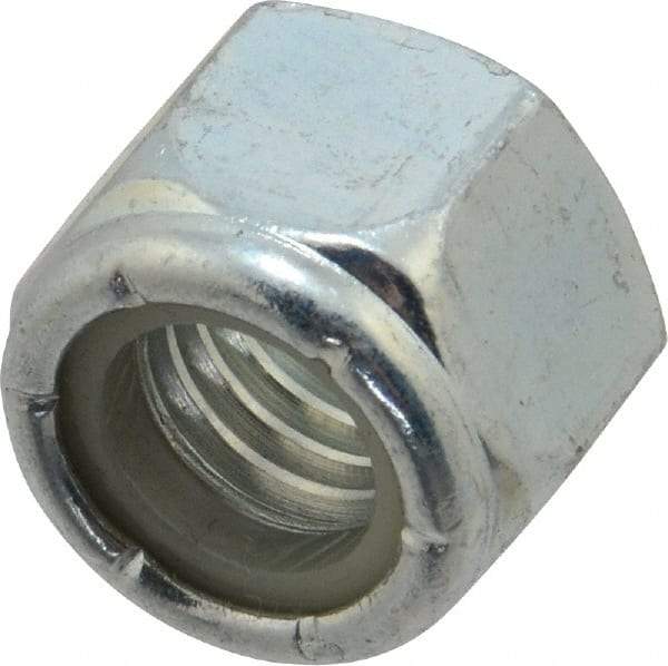 Value Collection - 1/2-13 UNC Grade 2 Hex Lock Nut with Nylon Insert - 3/4" Width Across Flats, 39/64" High, Zinc-Plated Finish - Apex Tool & Supply