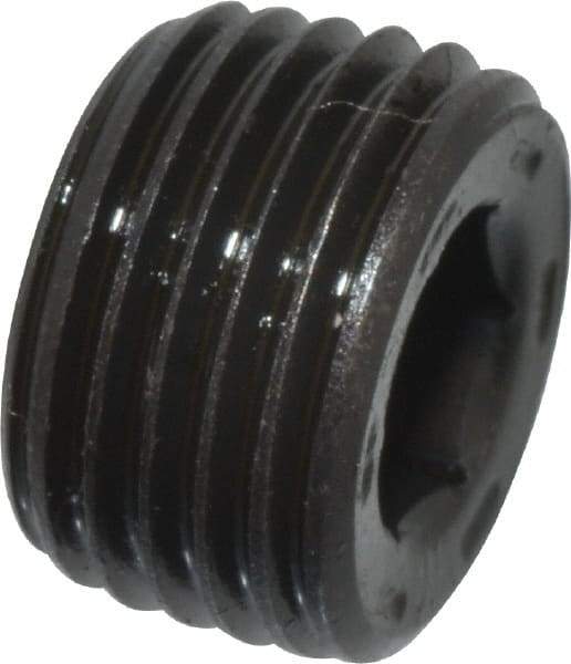 Value Collection - 1/8-27, 1/4" OAL, Alloy Steel Socket Pressure Plug - Uncoated, 7/8" Taper per Foot, 9/64" Hex Key - Apex Tool & Supply