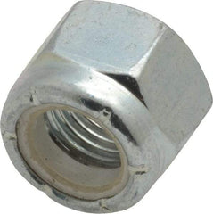 Value Collection - 3/8-24 UNF Grade 2 Hex Lock Nut with Nylon Insert - 9/16" Width Across Flats, 15/32" High, Zinc-Plated Finish - Apex Tool & Supply