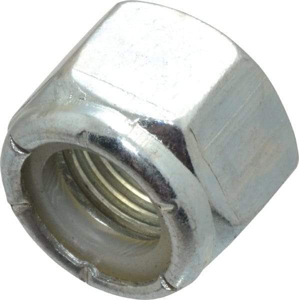 Value Collection - 1/2-20 UNF Grade 2 Hex Lock Nut with Nylon Insert - 3/4" Width Across Flats, 39/64" High, Zinc-Plated Finish - Apex Tool & Supply