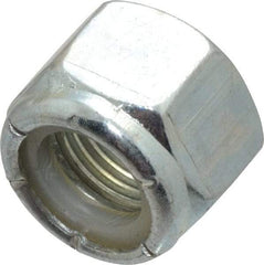 Value Collection - 1/2-20 UNF Grade 2 Hex Lock Nut with Nylon Insert - 3/4" Width Across Flats, 39/64" High, Zinc-Plated Finish - Apex Tool & Supply