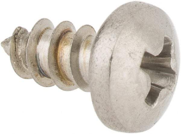 Value Collection - #4 Pan Head Phillips Sheet Metal Screw - Stainless Steel, 1/4" Length Under Head, Grade 18-8 - Apex Tool & Supply