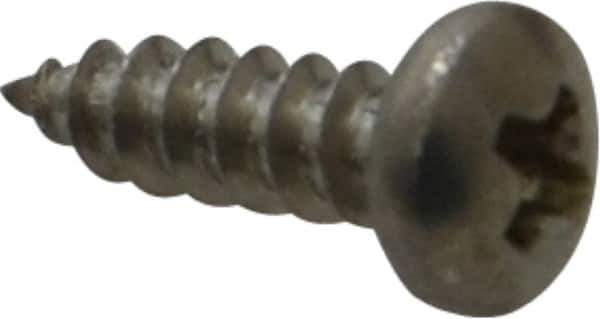 Value Collection - #4 Pan Head Phillips Sheet Metal Screw - Stainless Steel, 3/8" Length Under Head, Grade 18-8 - Apex Tool & Supply