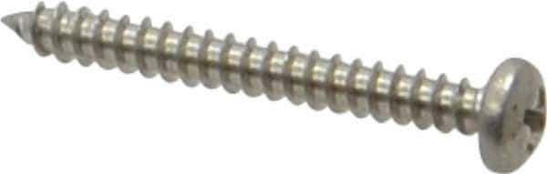 Value Collection - #4 Pan Head Phillips Sheet Metal Screw - Stainless Steel, 1" Length Under Head, Grade 18-8 - Apex Tool & Supply