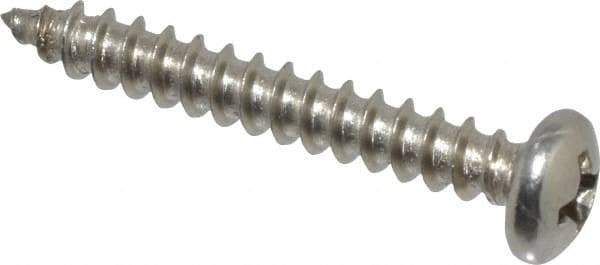 Value Collection - #6 Pan Head Phillips Sheet Metal Screw - Stainless Steel, 1" Length Under Head, Grade 18-8 - Apex Tool & Supply