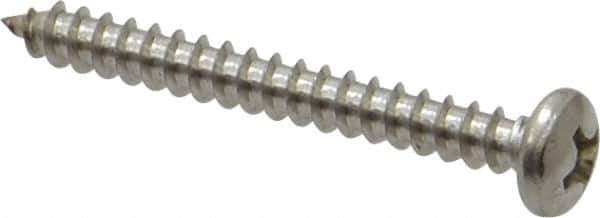 Value Collection - #6 Pan Head Phillips Sheet Metal Screw - Stainless Steel, 1-1/4" Length Under Head, Grade 18-8 - Apex Tool & Supply