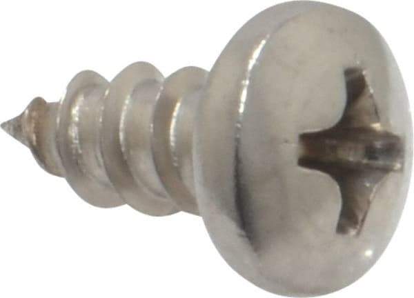 Value Collection - #8 Pan Head Phillips Sheet Metal Screw - Stainless Steel, 3/8" Length Under Head, Grade 18-8 - Apex Tool & Supply