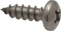 Value Collection - #8 Pan Head Phillips Sheet Metal Screw - Stainless Steel, 1/2" Length Under Head, Grade 18-8 - Apex Tool & Supply