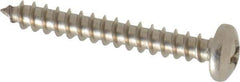 Value Collection - #8 Pan Head Phillips Sheet Metal Screw - Stainless Steel, 1-1/4" Length Under Head, Grade 18-8 - Apex Tool & Supply